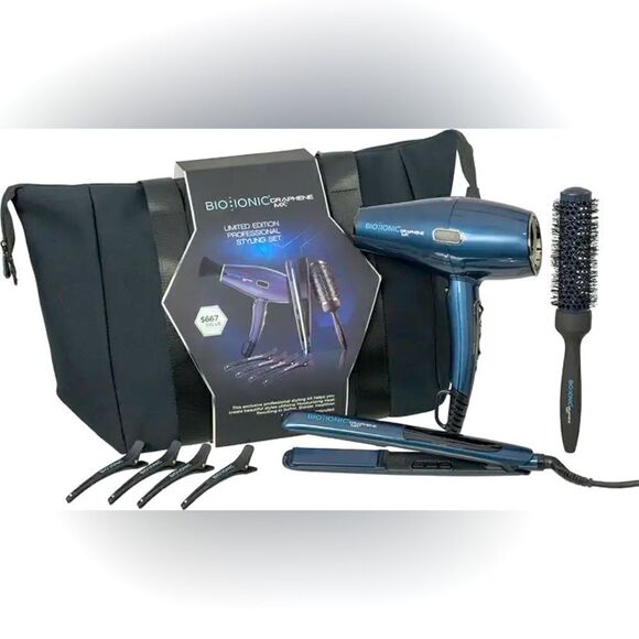 BIO IONIC Graphene MX Pro Styling Kit with Dryer & 1" Flat Iron BRAND NEW IN BOX - Picture 1 of 4